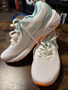 ASICS Women's White Mint & Orange Running Sneakers